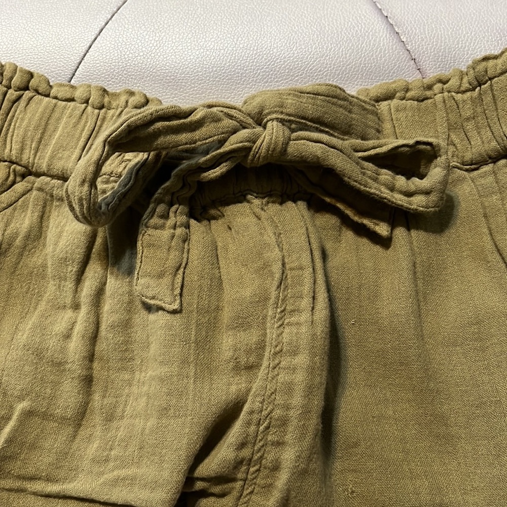 High Rise Soft Short (SO) Junior Women Olive Green Camp Shorts - Picture 2 of 5